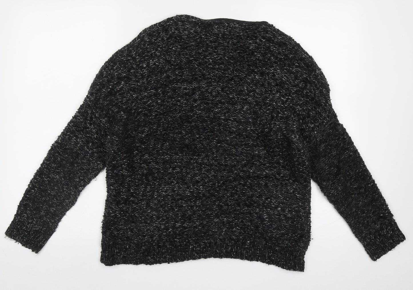 Katsumi Womens Black Crew Neck  Acrylic Pullover Jumper Size M