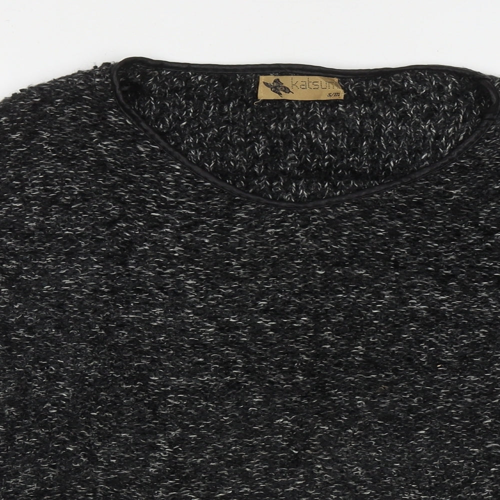 Katsumi Womens Black Crew Neck  Acrylic Pullover Jumper Size M