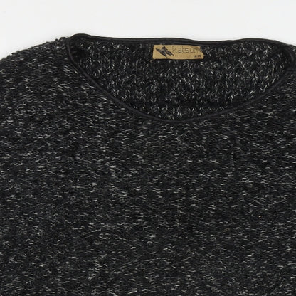 Katsumi Womens Black Crew Neck  Acrylic Pullover Jumper Size M