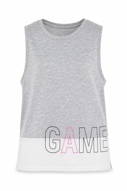 Work out Womens Grey  Polyester Basic Tank Size XS Crew Neck Pullover - Game on