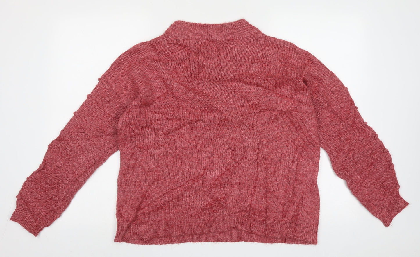M&Co Womens Pink Crew Neck  Polyacrylate Fibre Pullover Jumper Size 12