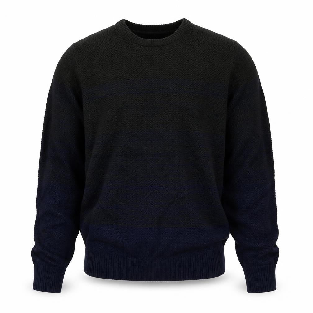 The British Jumper Company Mens Blue Crew Neck Geometric Cotton Pullover Jumper Size M