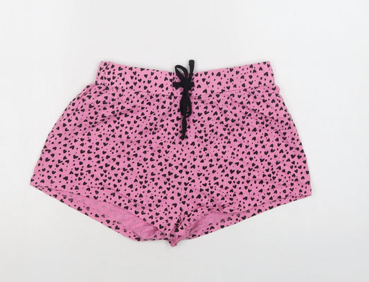 New Look Womens Pink Animal Print Cotton  Robe & Gown Set Size S  Drawstring
