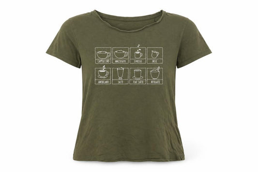 Primark Womens Green  Cotton Basic T-Shirt Size XS Crew Neck - Coffee