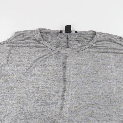 New Look Womens Silver  Polyester Basic Blouse Size 10 Crew Neck - Cold Shoulder
