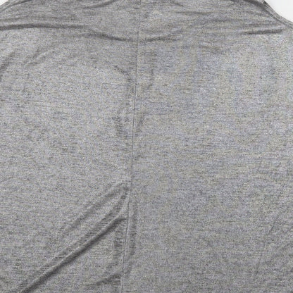 New Look Womens Silver  Polyester Basic Blouse Size 10 Crew Neck - Cold Shoulder