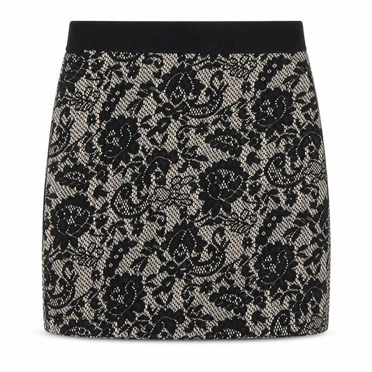 H&M Womens Black Floral Polyester A-Line Skirt Size 8   Zip