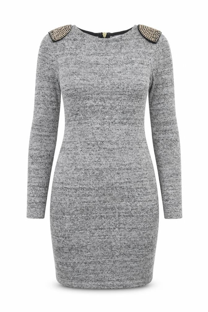 Glamorous Womens Grey  Cotton Bodycon  Size 10  Round Neck