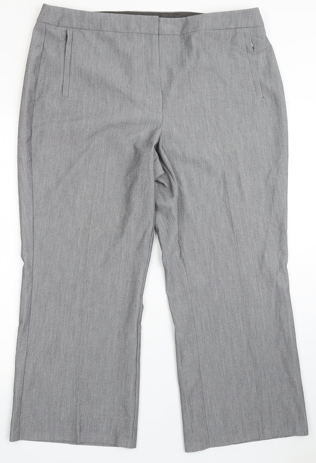 Marks and Spencer Womens Grey  Polyester Dress Pants Trousers Size 18 L26 in Regular Button