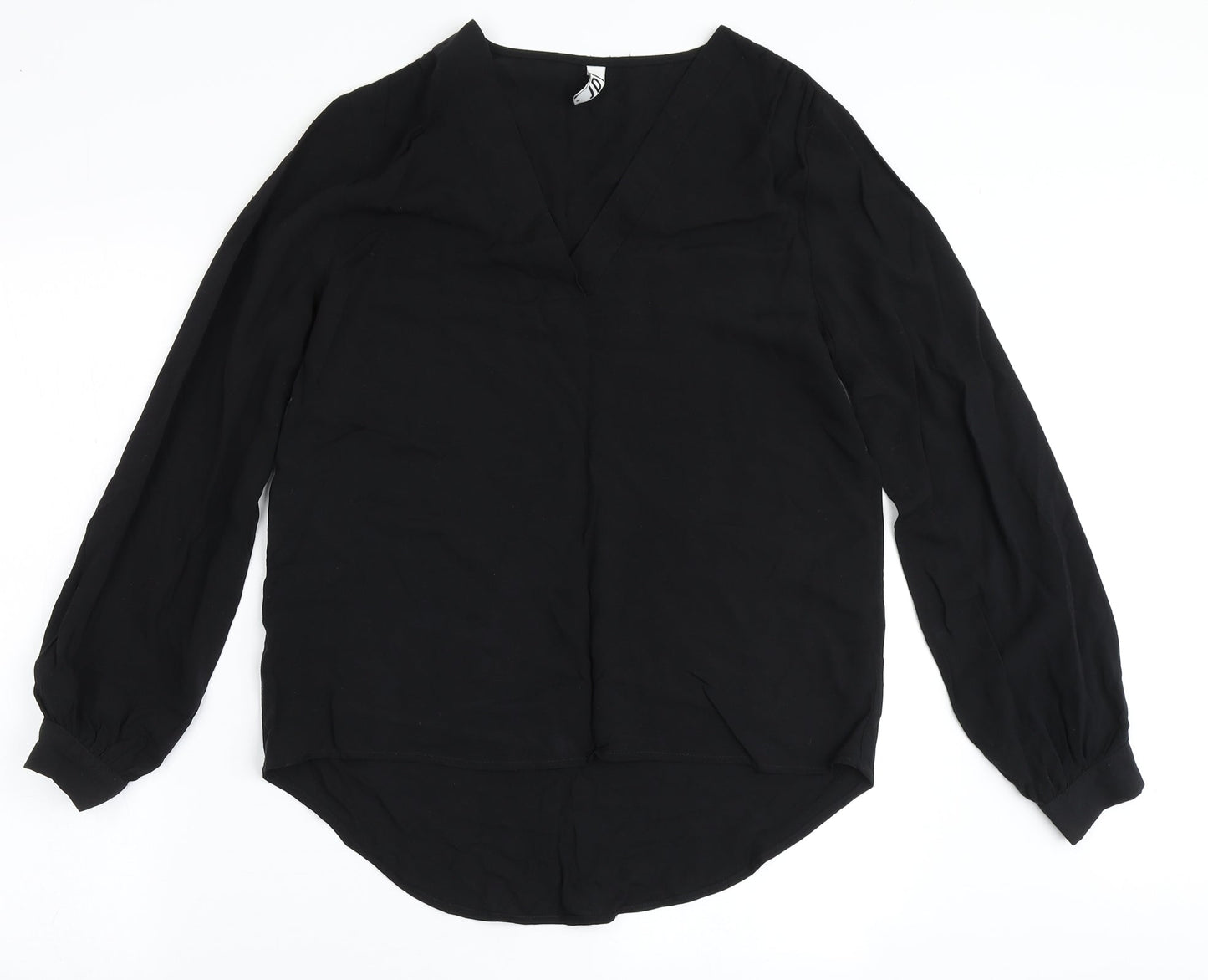 JDY Womens Black  Viscose Basic Blouse Size 8 V-Neck