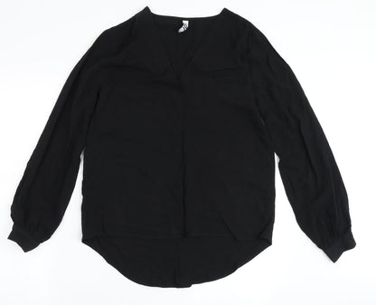 JDY Womens Black  Viscose Basic Blouse Size 8 V-Neck