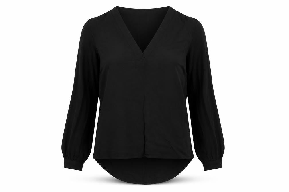 JDY Womens Black  Viscose Basic Blouse Size 8 V-Neck