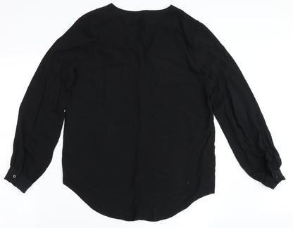 JDY Womens Black  Viscose Basic Blouse Size 8 V-Neck
