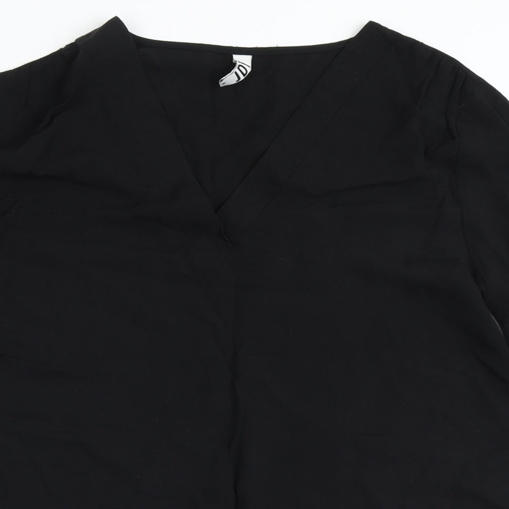 JDY Womens Black  Viscose Basic Blouse Size 8 V-Neck
