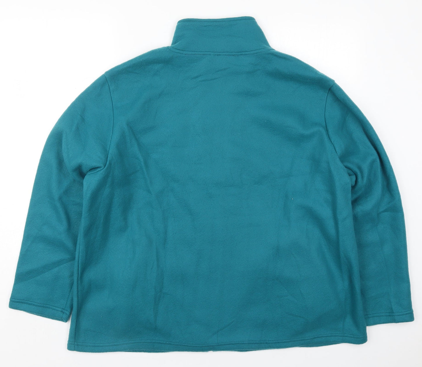 Anne De Lancay Womens Blue   Jacket  Size XL  Zip - Flower