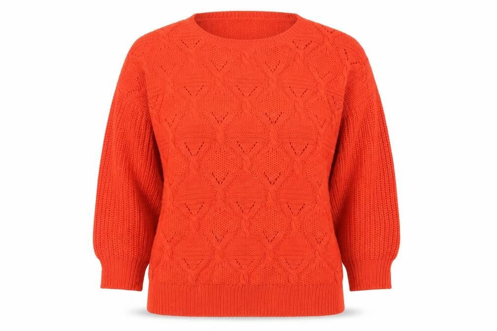 Atmosphere Womens Orange Round Neck  Cotton Pullover Jumper Size 12