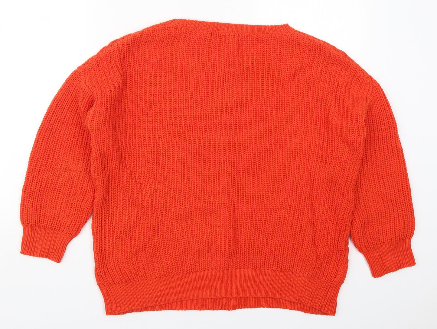 Atmosphere Womens Orange Round Neck  Cotton Pullover Jumper Size 12