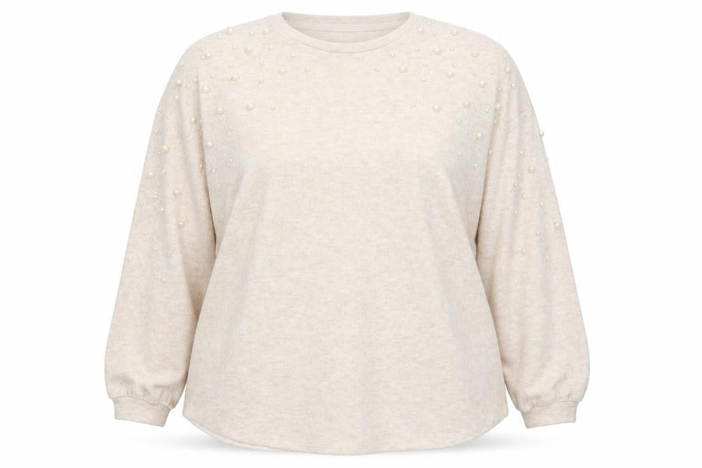Papaya Womens Beige Round Neck  Polyester Pullover Jumper Size 18