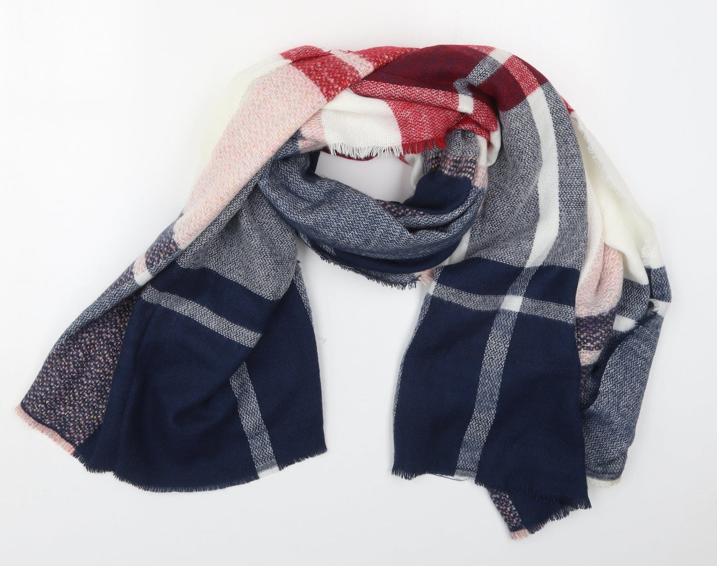 F&F Womens Multicoloured Check Acrylic  Scarf
