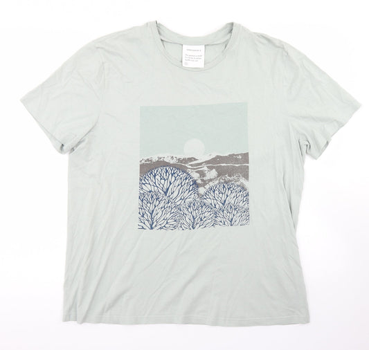 Armed Angels Mens Blue  Cotton  T-Shirt  Crew Neck