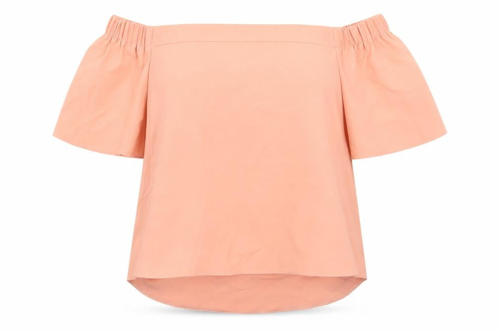 Missguided Womens Orange  Polyester Cropped Blouse Size 10 Off the Shoulder