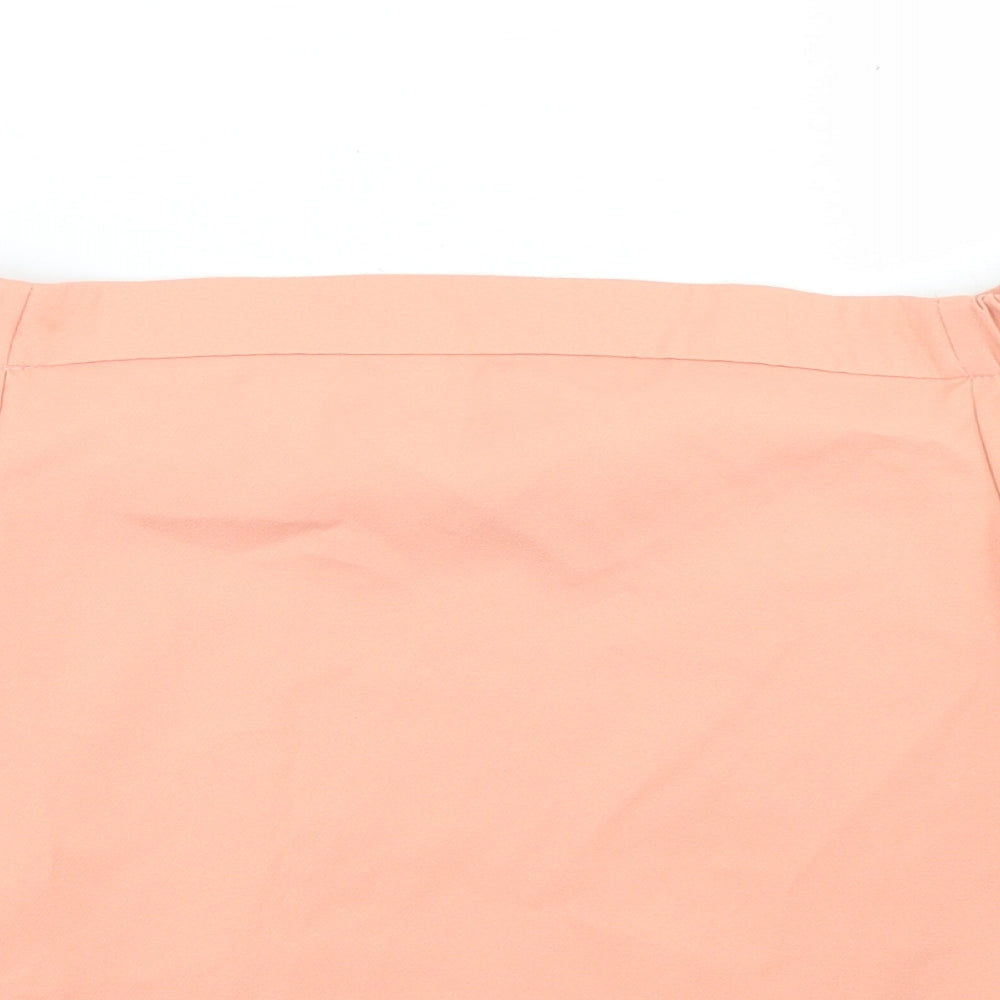 Missguided Womens Orange  Polyester Cropped Blouse Size 10 Off the Shoulder