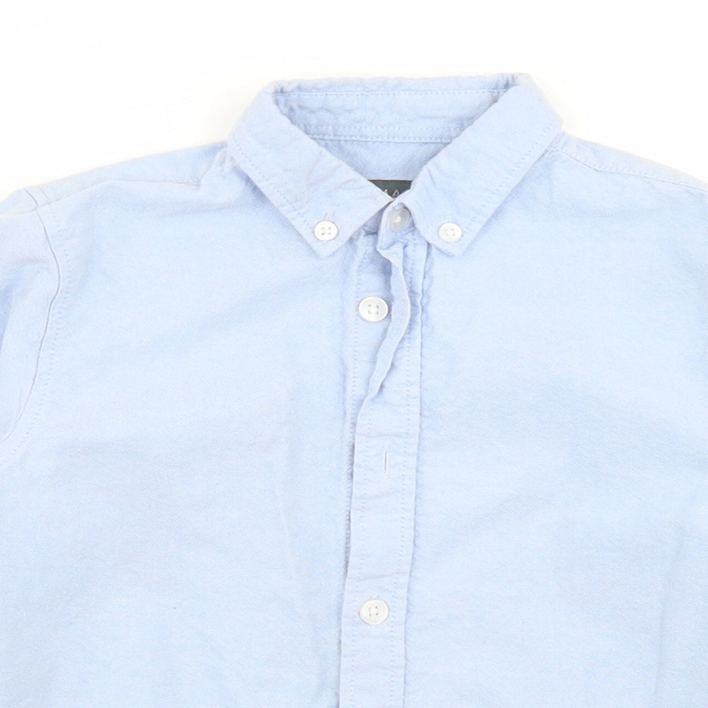 Primark Boys Blue  Cotton Basic Button-Up Size 5-6 Years Collared Button