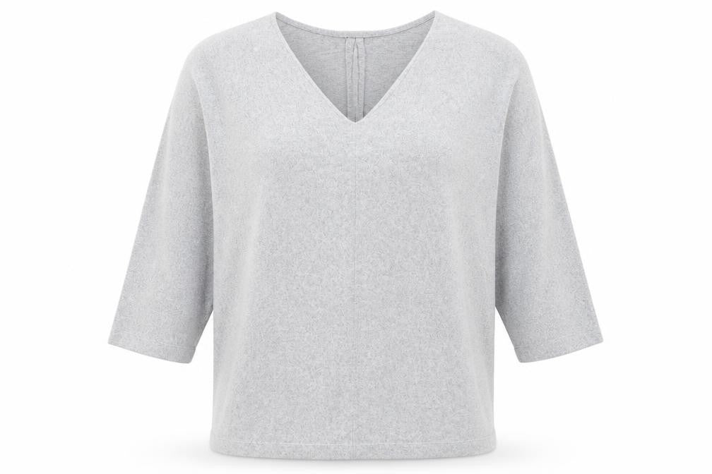 F&F Womens Grey V-Neck  Polyester Pullover Jumper Size 14
