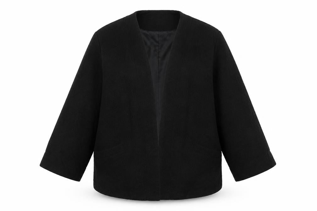 Marks & Spencer Womens Black V-Neck  Polyester Cardigan Jumper Size 14   - Open front