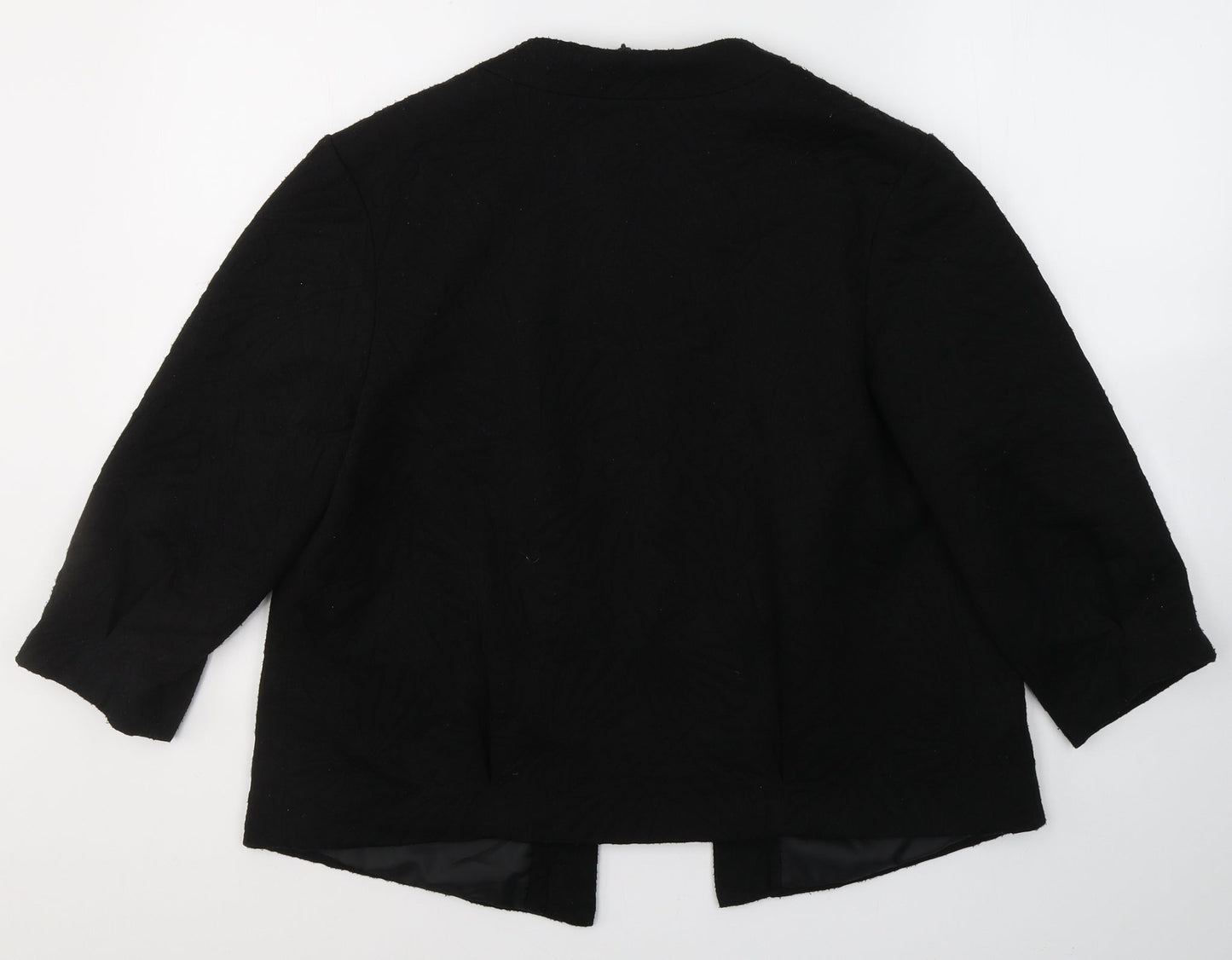 Marks and Spencer Womens Black V-Neck  Polyester Cardigan Jumper Size 14   - Open front