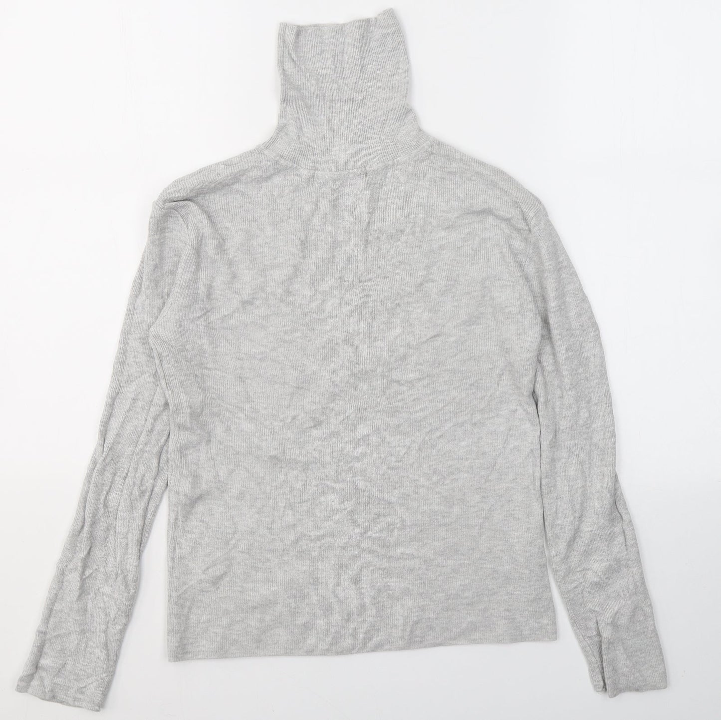 Primark Womens Grey Roll Neck  Viscose Pullover Jumper Size M