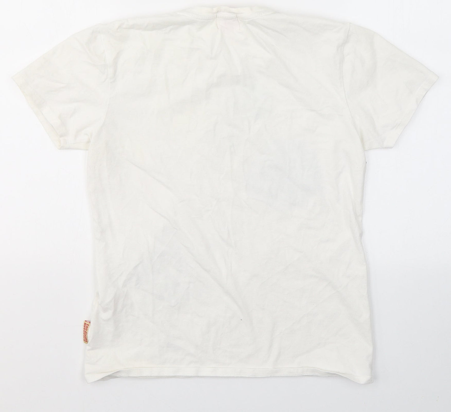 Herbench Trademark Girls White  Cotton Basic T-Shirt Size L Round Neck  - Princes&flowers