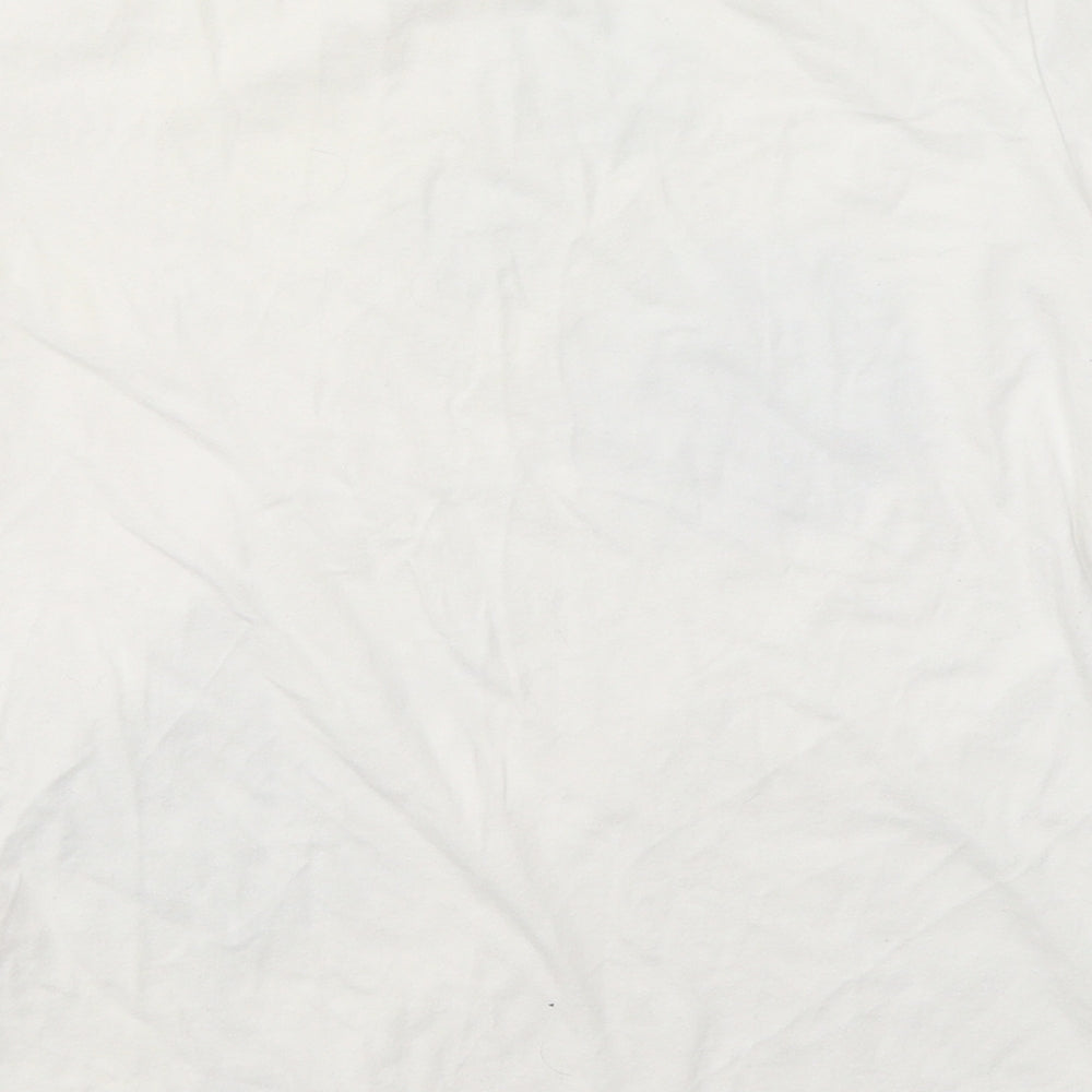 Herbench Trademark Girls White  Cotton Basic T-Shirt Size L Round Neck  - Princes&flowers