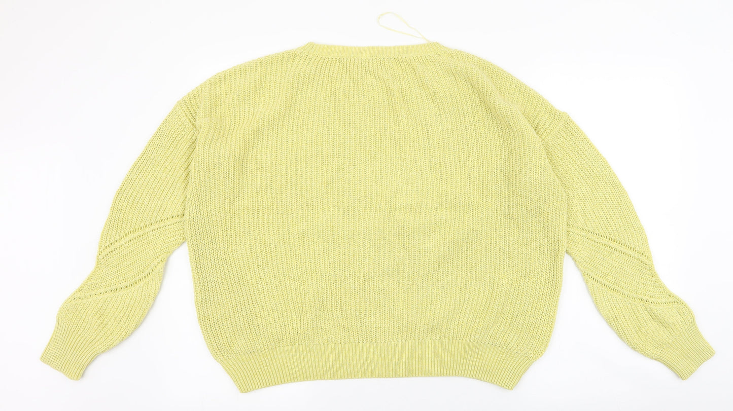 NEXT Womens Green Round Neck  Acrylic Pullover Jumper Size S