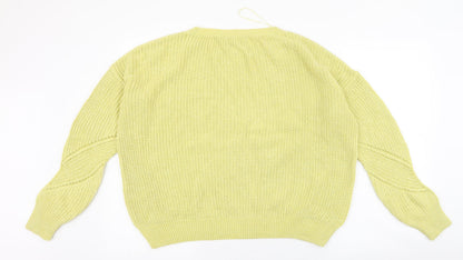 Preloved NEXT Womens Green Round Neck  Acrylic Pullover Jumper Size S - Back