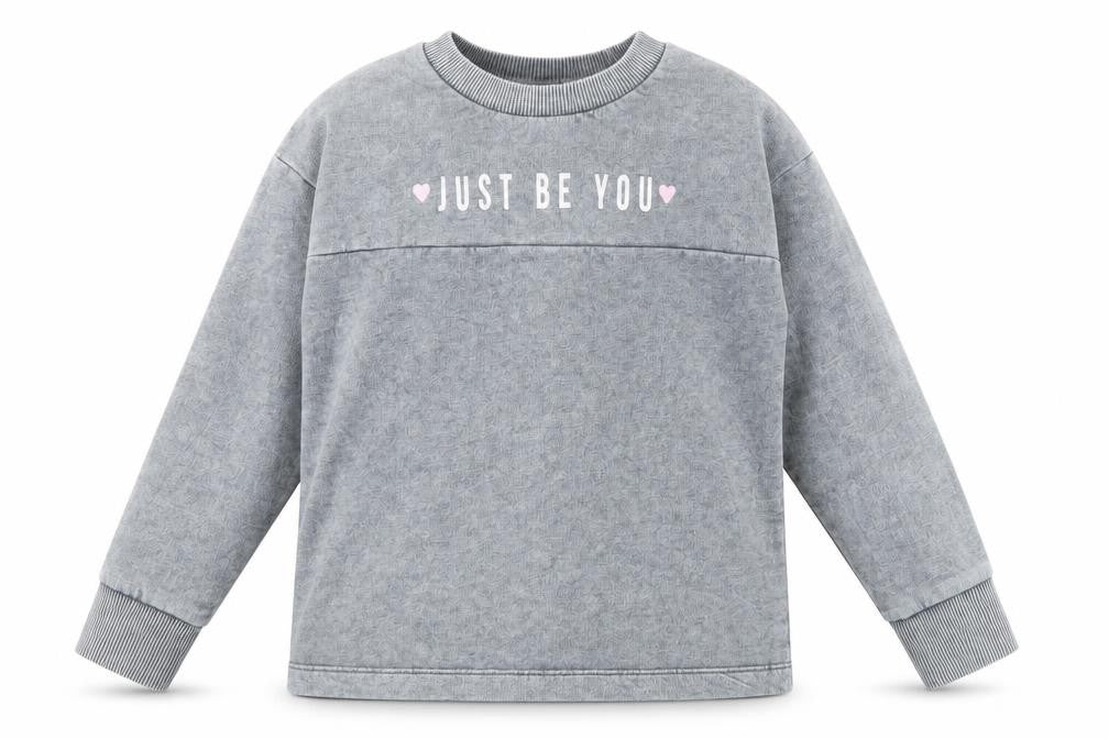 George Girls Grey  Polyester Pullover Sweatshirt Size 5-6 Years  Pullover - Just be you