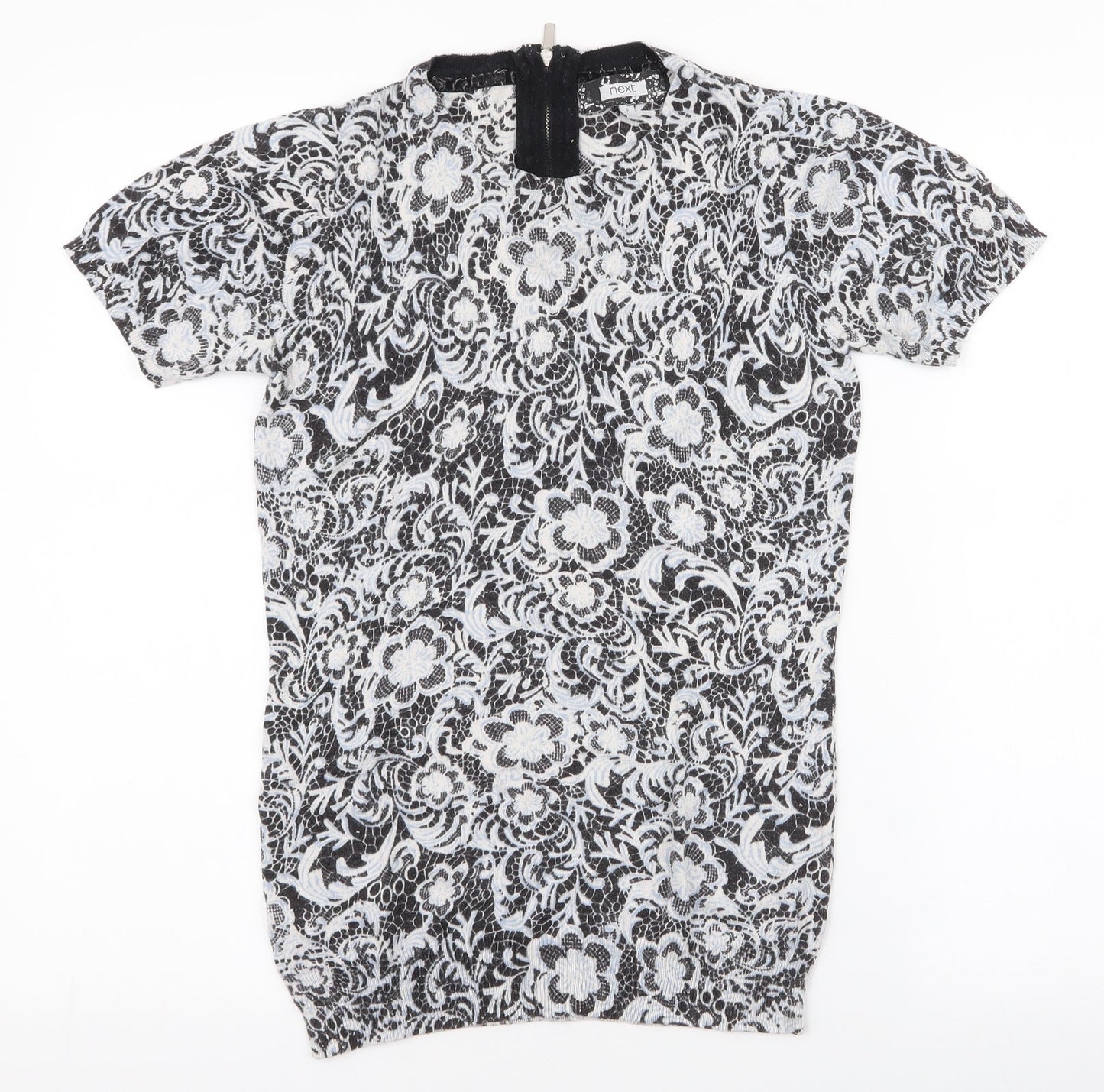 NEXT Womens Multicoloured Paisley Polyester Jersey T-Shirt Size 6 Roll Neck