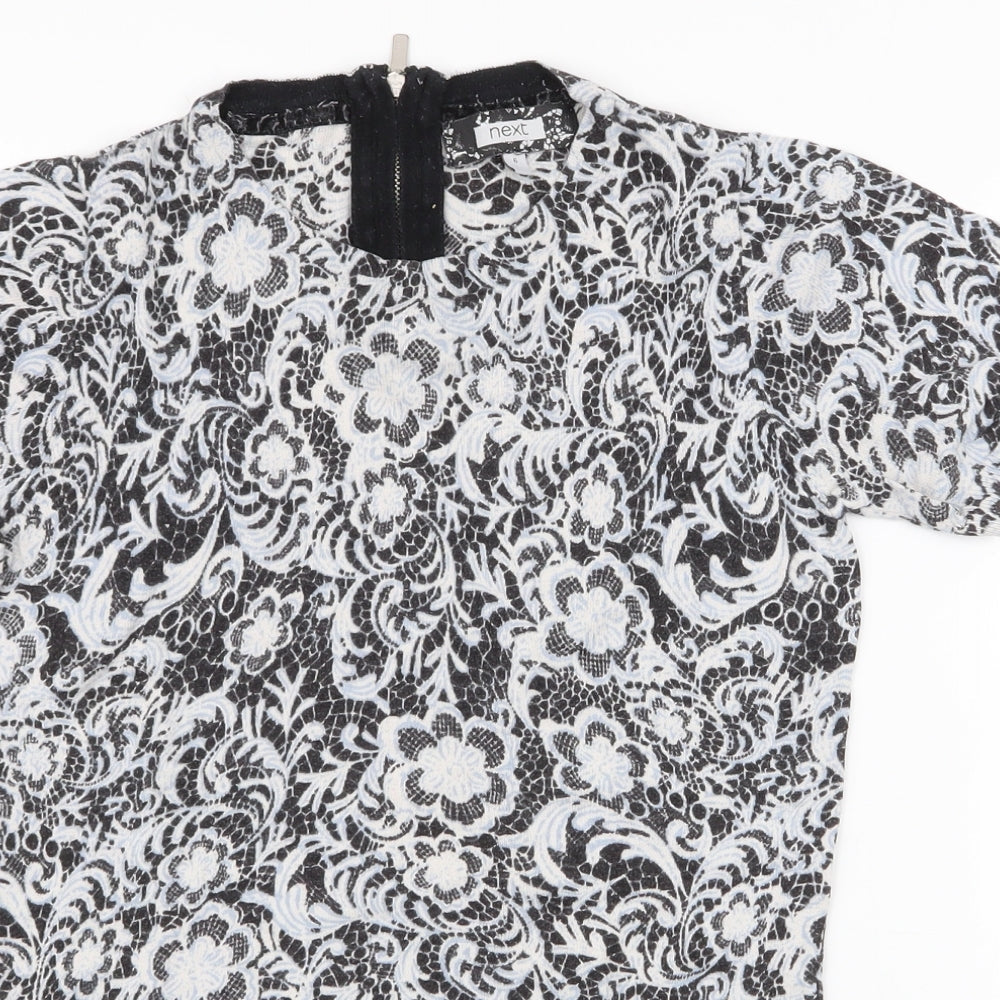 NEXT Womens Multicoloured Paisley Polyester Jersey T-Shirt Size 6 Roll Neck