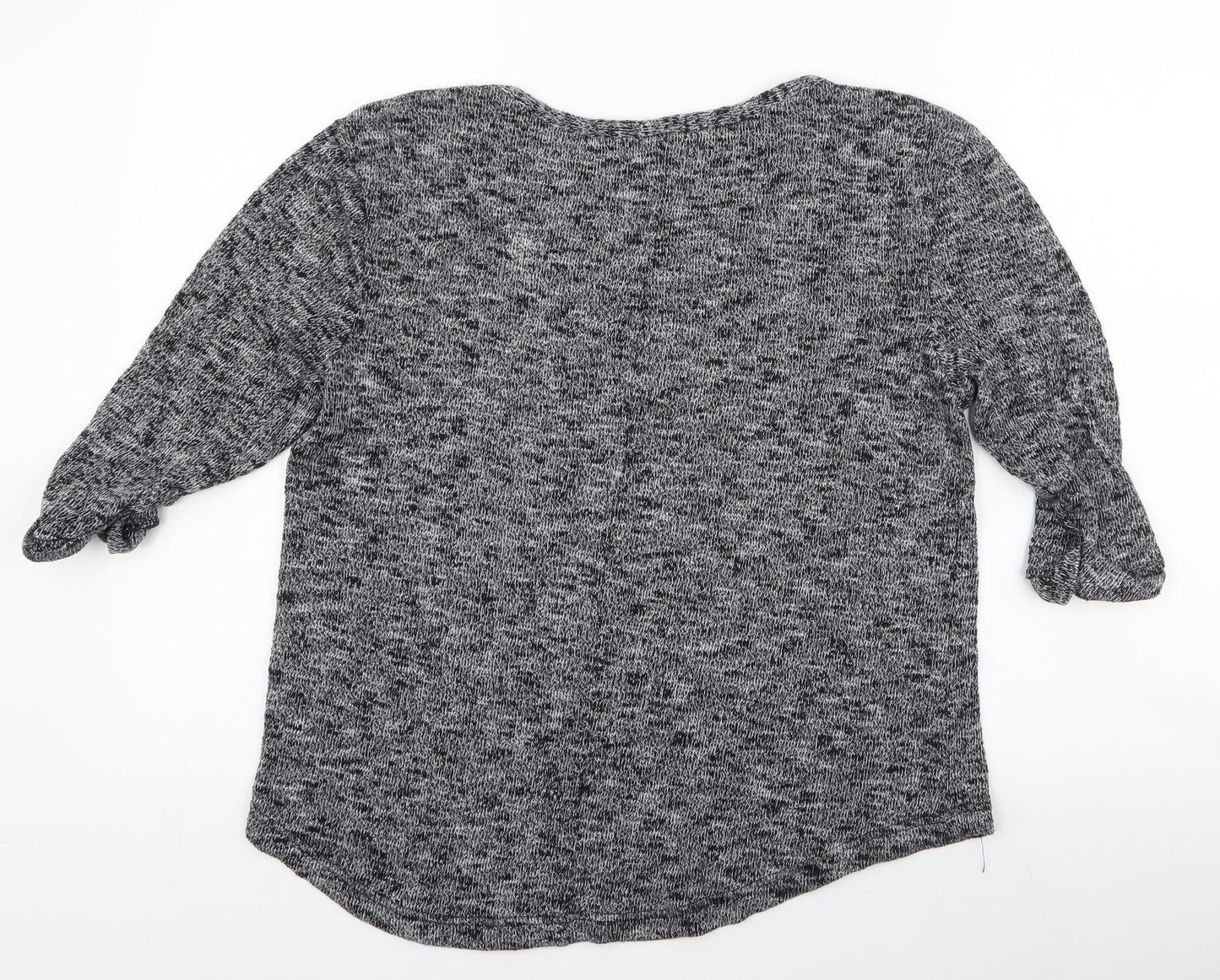 River Island Womens Grey Round Neck  Cotton Pullover Jumper Size 8