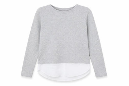 F&F Girls Grey Round Neck  Polyester Pullover Jumper Size 11-12 Years  Pullover - chiffon bottom