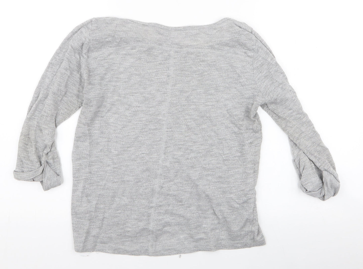 Only Womens Grey Round Neck  Cotton Pullover Jumper Size S