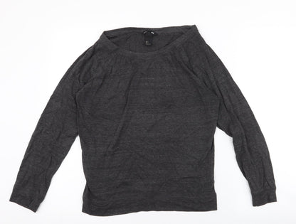 H&M Womens Grey  Polyester Pullover Sweatshirt Size S  Pullover