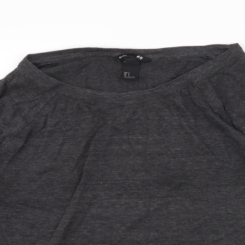 H&M Womens Grey  Polyester Pullover Sweatshirt Size S  Pullover