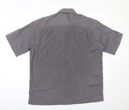 Preloved F&F Mens Grey  Polyester  Button-Up Size M Collared Button - Back