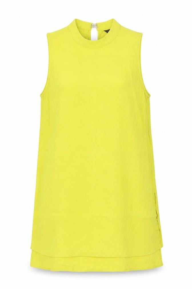New Look  Womens Yellow  Viscose Basic Blouse Size 10 Round Neck