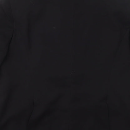 AMARANTO Womens Black  Polyester Jacket Suit Jacket Size 14   - Lace collar and pocket flaps