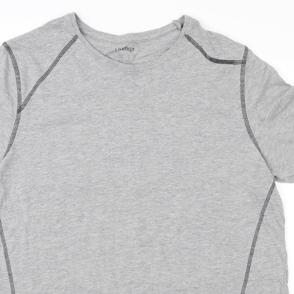 Livergy Mens Grey  Cotton  T-Shirt Size XL Round Neck