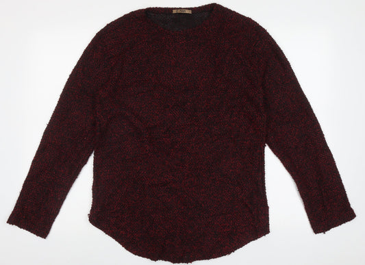 C Man Mens Red Crew Neck  Acrylic Pullover Jumper Size M