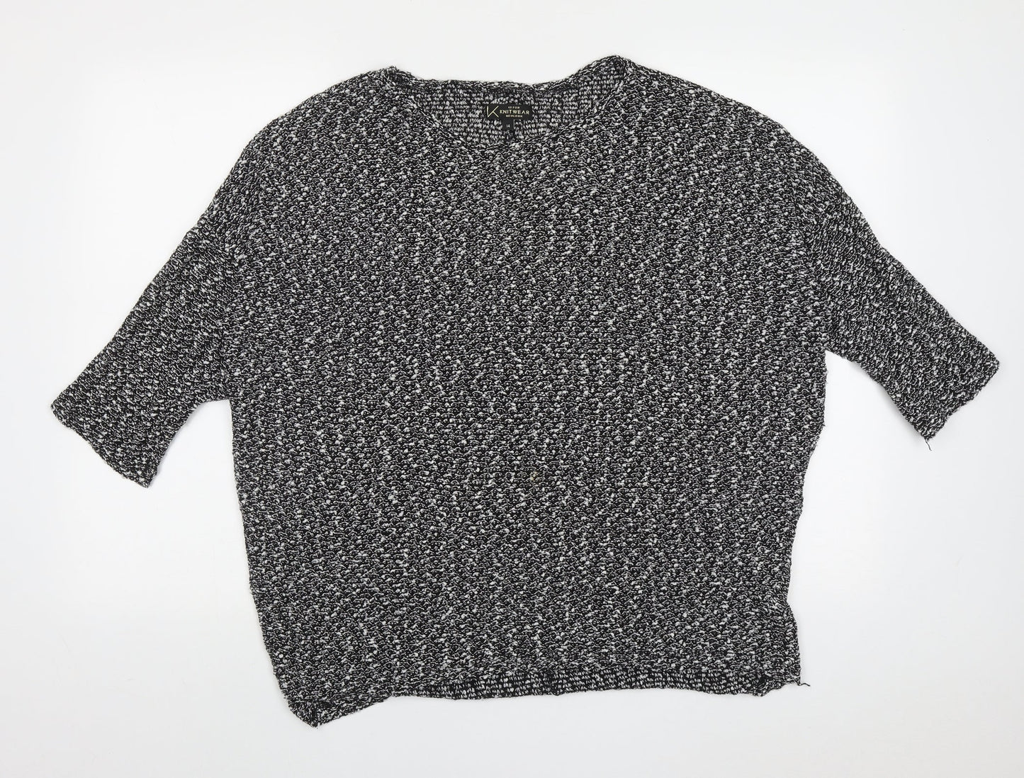 New Look Womens Black Crew Neck  Polyester Pullover Jumper Size 14
