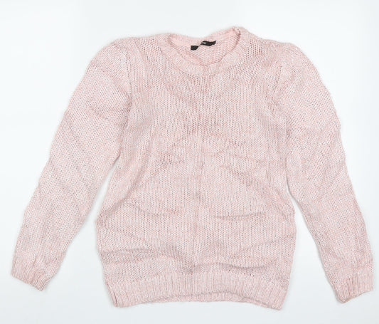 georger Girls Pink Crew Neck  Polyester Pullover Jumper Size 10-11 Years  Pullover